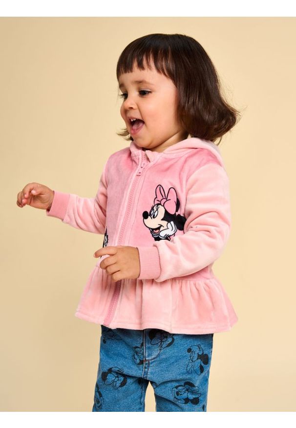 Sinsay - Bluza z kapturem Minnie Mouse - różowy. Typ kołnierza: kaptur. Kolor: różowy. Wzór: motyw z bajki