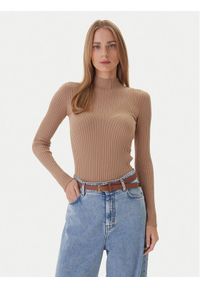 Kontatto Sweter 3M0814C Beżowy Regular Fit. Kolor: beżowy. Materiał: syntetyk