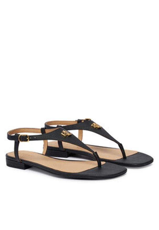 Lauren Ralph Lauren - LAUREN RALPH LAUREN Sandały 802982881002 Czarny. Kolor: czarny. Materiał: skóra