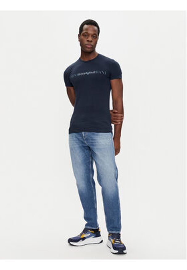 Emporio Armani Underwear T-Shirt 111035 4F729 00135 Granatowy Slim Fit. Kolor: niebieski. Materiał: bawełna