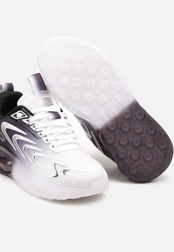 Born2be - Biało-Czarne Płaskie Sznurowane Buty Sportowe Sneakersy Risanni. Okazja: na co dzień. Kolor: biały. Materiał: dresówka, jeans. Sezon: wiosna. Obcas: na płaskiej podeszwie