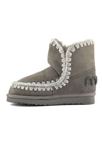 Mou - MOU ESKIMO 18 GLITTER LOGO Śniegowce damskie. Kolor: szary. Materiał: materiał, wełna, zamsz. Szerokość cholewki: normalna. Wzór: aplikacja. Sezon: zima. Styl: elegancki #4