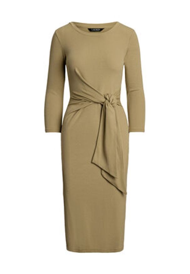Lauren Ralph Lauren - LAUREN RALPH LAUREN Sukienka codzienna 200973598001 Beżowy Slim Fit. Okazja: na co dzień. Kolor: beżowy. Materiał: bawełna. Typ sukienki: proste. Styl: casual