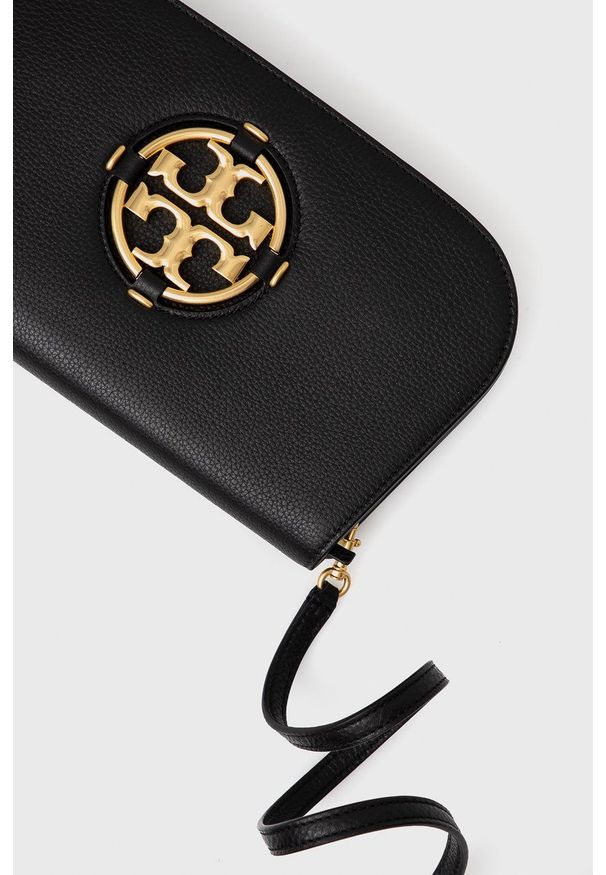 Tory Burch - Torebka skórzana. Kolor: czarny. Materiał: skórzane