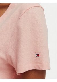 TOMMY HILFIGER - Tommy Hilfiger T-Shirt WW0WW48704 Różowy jasny Regular Fit. Kolor: różowy. Materiał: bawełna #5