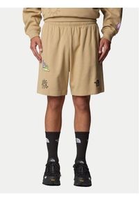 The North Face Szorty sportowe Unisex Mountain Cleanup NF0A8C2X Beżowy Relaxed Fit. Kolor: beżowy. Materiał: bawełna