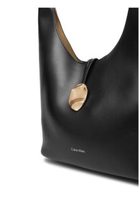 Calvin Klein Jeans Torebka Stone Lock Slouchy Small Shoulde LV04K3176G Czarny. Kolor: czarny. Materiał: skórzane #3