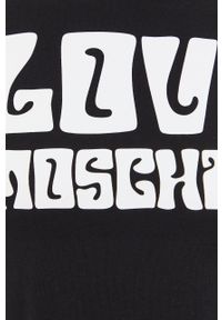 Love Moschino t-shirt damski kolor czarny. Kolor: czarny. Wzór: nadruk