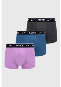 Nike bokserki 3-pack męskie kolor różowy. Kolor: różowy. Materiał: tkanina, włókno, skóra