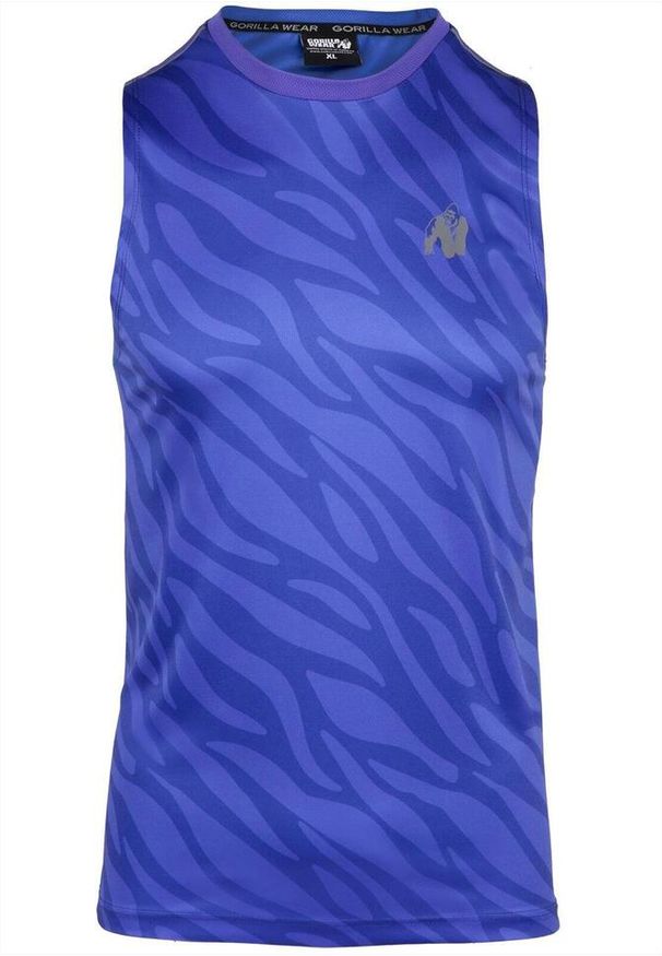 GORILLA WEAR - Tank top fitness męski Gorilla Wear USA Washington bez rękawów. Kolor: niebieski. Długość rękawa: bez rękawów. Styl: sportowy