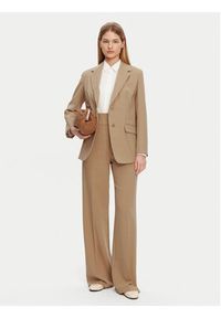 Weekend Max Mara Marynarka Materia 2515041091 Beżowy Regular Fit. Kolor: beżowy. Materiał: wełna