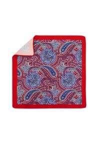 Adam Collection - Czerwona poszetka w orientalny wzór - paisley E303. Kolor: czerwony. Wzór: paisley #1