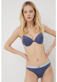 Emporio Armani Underwear stringi 163333.2R235 (2-pack) kolor granatowy. Kolor: niebieski. Materiał: materiał #3