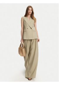 Marella Kamizelka Dramma 2513281012200 Khaki Regular Fit. Kolor: brązowy. Materiał: len #3