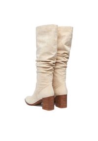 Nine West Kozaki CEO-BASZIRA-01 Écru. Materiał: materiał