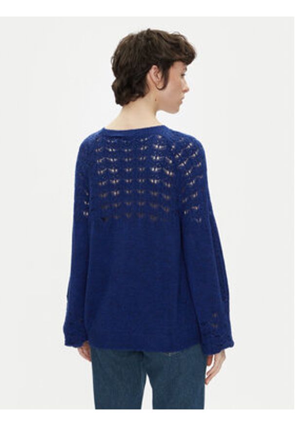 Pepe Jeans Sweter Naina PL702241 Niebieski Regular Fit. Kolor: niebieski. Materiał: syntetyk