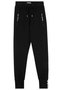bonprix - Spodnie dresowe z czystej bawełny. Okazja: do domu. Kolor: czarny. Materiał: bawełna, dresówka. Wzór: nadruk. Styl: sportowy #1