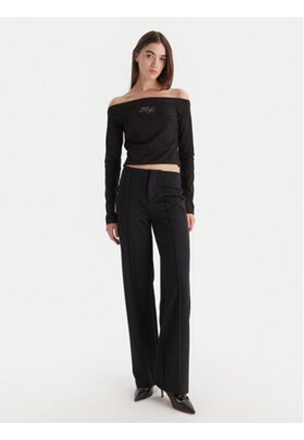 Hugo - HUGO Bluzka Dolder 50546931 Czarny Slim Fit. Kolor: czarny. Materiał: bawełna