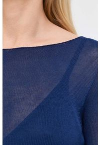 MAX&Co. sweter damski kolor granatowy lekki. Okazja: na co dzień. Kolor: niebieski. Materiał: dzianina. Długość rękawa: długi rękaw. Długość: długie. Styl: casual #2
