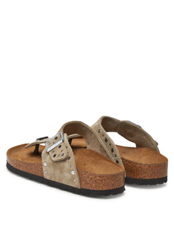 Birkenstock Japonki Gizeh Rivet 1029467 Brązowy. Kolor: brązowy. Materiał: zamsz, skóra