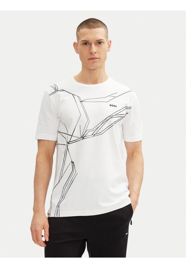 BOSS T-Shirt Beetle 50542048 Biały Regular Fit. Kolor: biały. Materiał: bawełna
