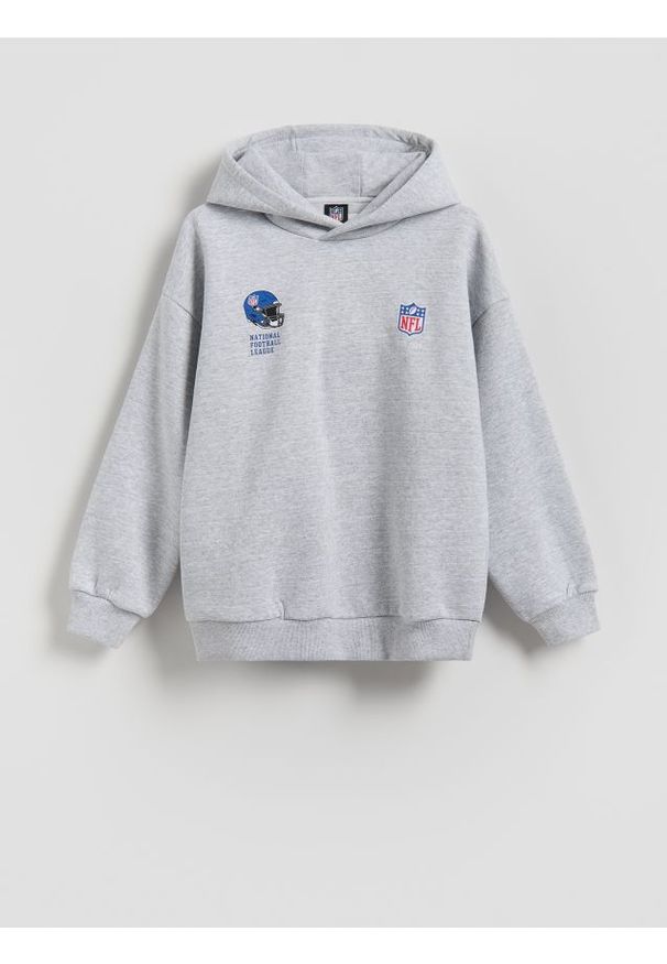 Reserved - Bawełniana bluza NFL - jasnoszary. Kolor: szary. Materiał: bawełna