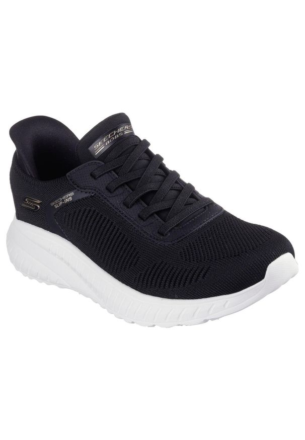 skechers - Damskie BOBS SQUAD CHAOS CURRENT MUSE Slip-On Czarny. Okazja: na co dzień. Zapięcie: bez zapięcia. Kolor: czarny. Materiał: materiał. Model: Skechers Sport