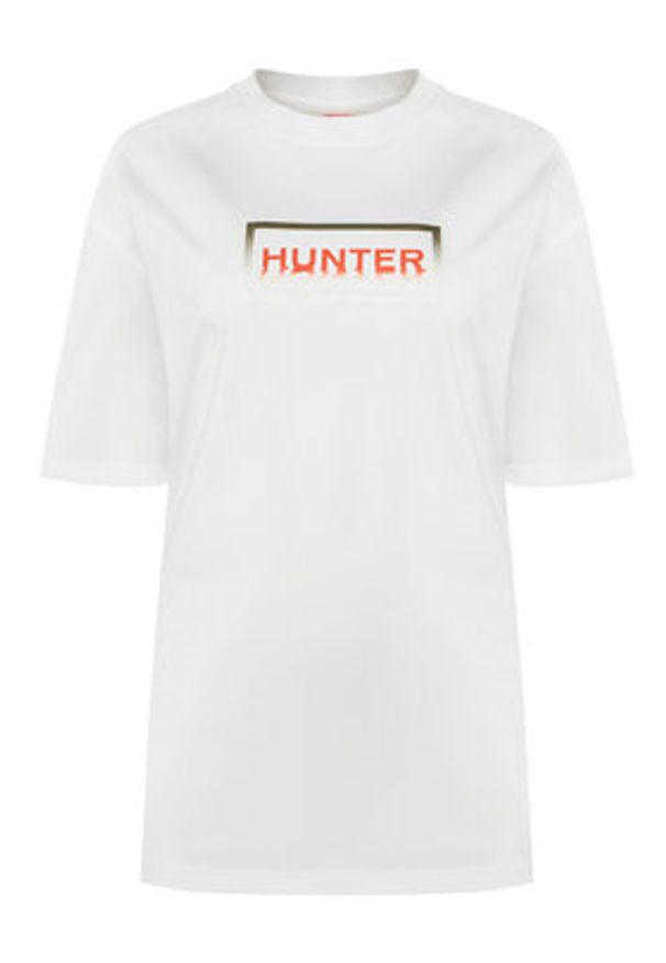 Hunter T-Shirt Abele UNISEX HARU0007251 Biały Regular Fit. Kolor: biały. Materiał: bawełna