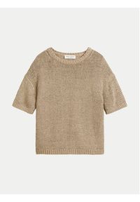 Marc O'Polo Sweter M03 5136 62059 Beżowy Relaxed Fit. Typ kołnierza: polo. Kolor: beżowy. Materiał: bawełna, syntetyk