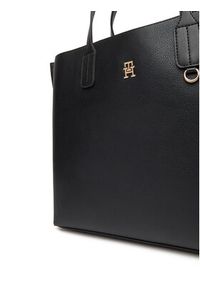 TOMMY HILFIGER - Tommy Hilfiger Torebka Th Distinct Satchel AW0AW17463 Czarny. Kolor: czarny. Materiał: skórzane