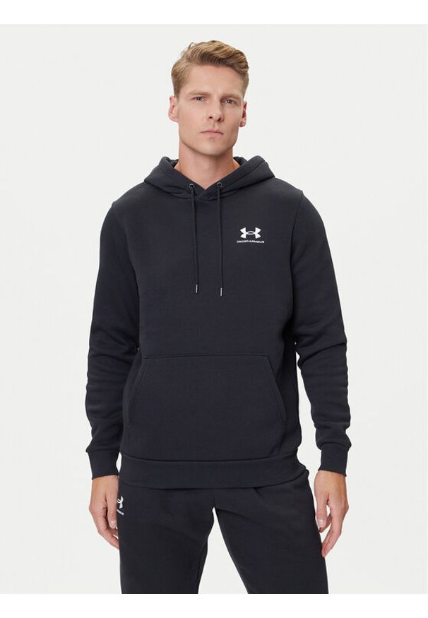 Under Armour Bluza UA Essential Fleece Hoodie 1373880 Czarny Regular Fit. Kolor: czarny. Materiał: bawełna