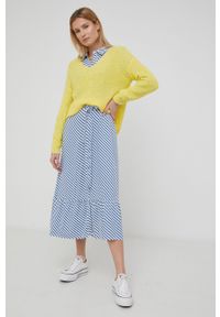 JDY sweter damski kolor żółty lekki. Okazja: na co dzień. Kolor: żółty. Materiał: dzianina. Długość rękawa: długi rękaw. Długość: długie. Wzór: gładki. Styl: casual #3
