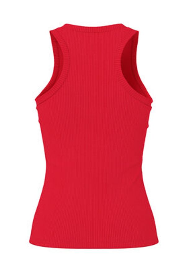 Pieces Top Ruka 17133673 Czerwony Slim Fit. Kolor: czerwony. Materiał: bawełna