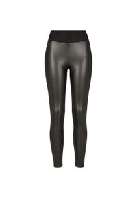 Urban Classics - Legginsy Damskie Ze Skóry Ekologicznej Z Wysokim Stanem. Stan: podwyższony. Kolor: czarny. Materiał: skóra ekologiczna. Sport: turystyka piesza