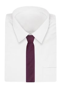 Krawat Męski - Alties - Bordowy z Delikatnym Wzorem. Kolor: czerwony. Materiał: tkanina. Styl: elegancki, wizytowy #2