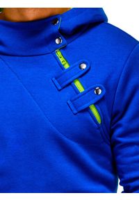 Ombre Clothing - Bluza męska z kapturem - niebieska/zielona PACO - S. Typ kołnierza: kaptur. Kolor: niebieski. Materiał: poliester, bawełna #3
