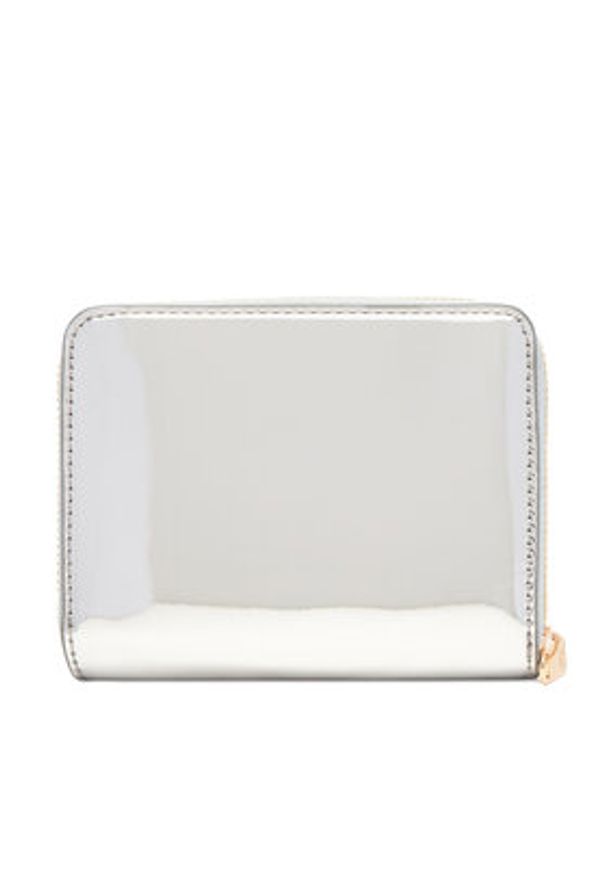 TOMMY HILFIGER - Tommy Hilfiger Mały Portfel Damski Med Za W/Flap Met AW0AW18037 Srebrny. Kolor: srebrny. Materiał: skóra