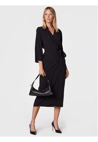 Sisley Sukienka koszulowa 4B5FLV01Y Czarny Regular Fit. Kolor: czarny. Materiał: wiskoza. Typ sukienki: koszulowe #2