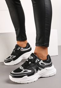 Renee - Czarne Sneakersy z Siateczkowymi i Metalicznymi Wstawkami Telarisa. Kolor: czarny #2