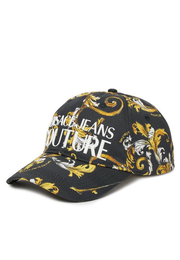 Versace Jeans Couture Czapka z daszkiem 78VAZK10 Czarny. Kolor: czarny. Materiał: bawełna, materiał