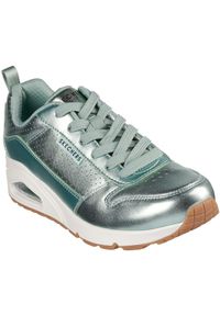 skechers - Adidasy Skechers Uno - Metallixs, Kobiety. Kolor: zielony. Materiał: skóra ekologiczna, materiał