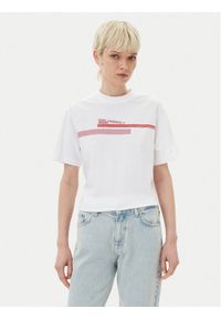 Karl Lagerfeld - KARL LAGERFELD T-Shirt A2W17032 Biały Relaxed Fit. Typ kołnierza: dekolt w karo. Kolor: biały. Materiał: bawełna