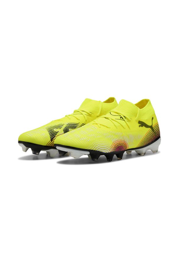 Puma - Buty piłkarskie FUTURE 8 MATCH FG/AG PUMA Yellow Alert Black Sun Struck Pink. Kolor: żółty, wielokolorowy, różowy, czarny. Sport: piłka nożna