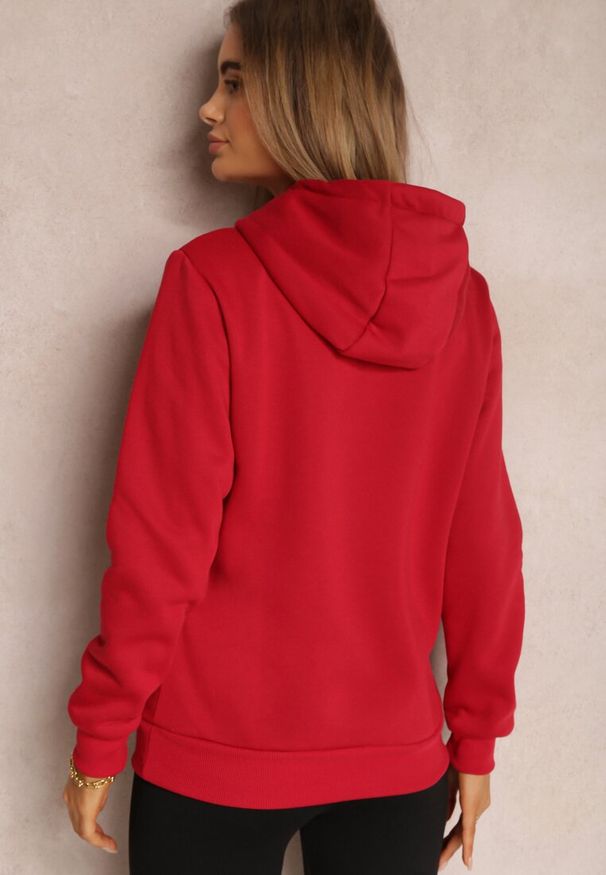 Renee - Czerwona Bluza z Kapturem Corbetes. Typ kołnierza: kaptur. Kolor: czerwony. Materiał: polar, tkanina, prążkowany, dresówka. Długość rękawa: długi rękaw. Długość: długie. Wzór: gładki, jednolity