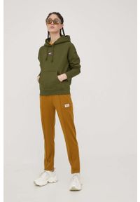 Fila spodnie dresowe damskie kolor brązowy. Stan: podwyższony. Kolor: brązowy. Materiał: dresówka #5