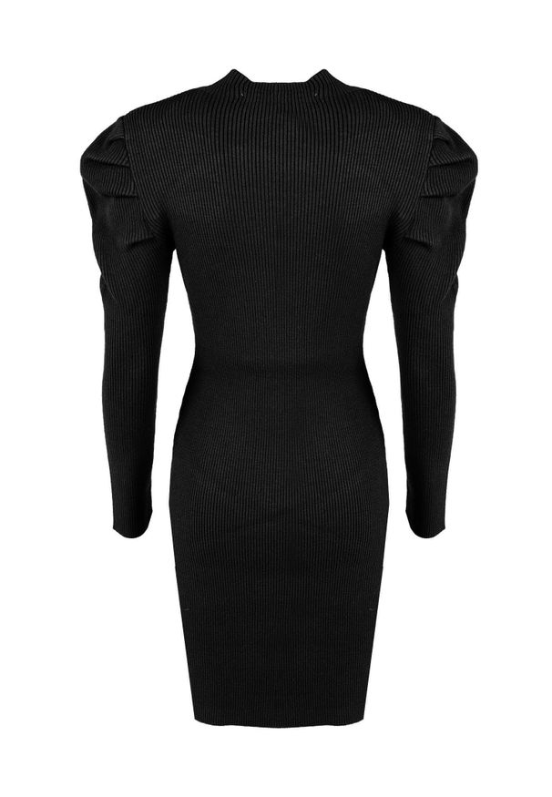 Silvian Heach Sukienka | PGA22190VE | Kobieta | Czarny. Typ kołnierza: kołnierzyk stójkowy. Kolor: czarny. Materiał: wiskoza, poliester, nylon. Wzór: ze splotem. Typ sukienki: dopasowane. Długość: midi