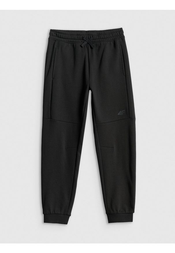 4f - 4F Spodnie dresowe joggery chłopięce - czarne 158 (12-13 lat). Okazja: na co dzień, na uczelnię, do domu. Kolor: czarny. Materiał: dresówka. Sezon: lato. Styl: casual