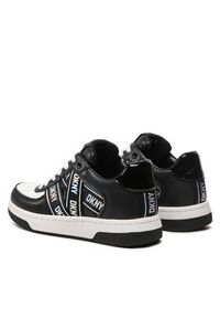 DKNY Sneakersy Olicia K4205683 Czarny. Kolor: biały. Materiał: skóra