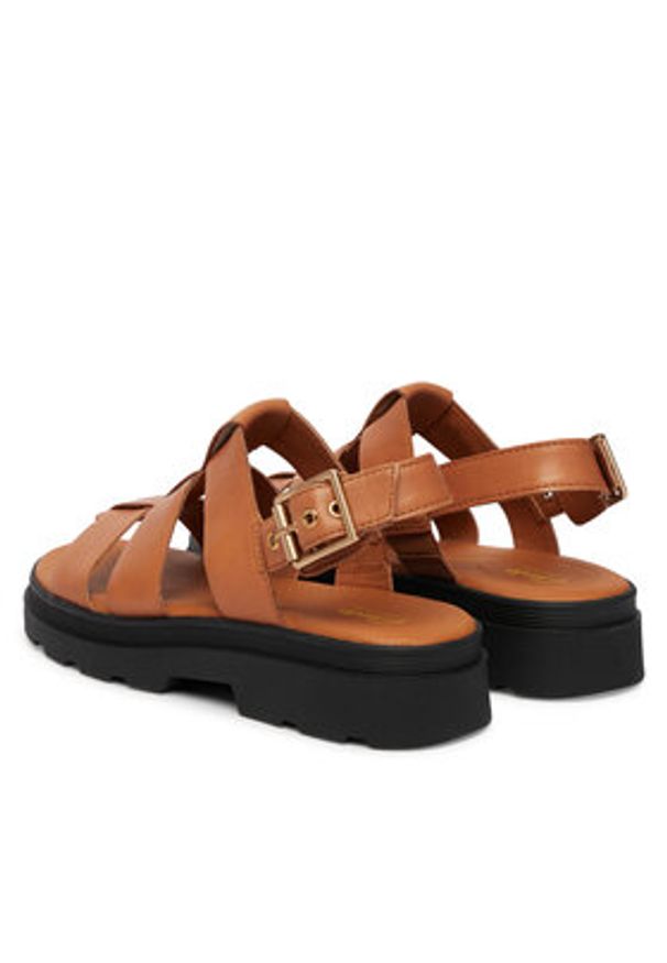 Clarks Sandały Orinoco3 Strap 26186587 Brązowy. Kolor: brązowy. Materiał: skóra