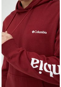 columbia - Columbia bluza męska kolor bordowy z kapturem. Okazja: na co dzień. Typ kołnierza: kaptur. Kolor: czerwony. Materiał: dzianina. Wzór: nadruk. Styl: casual #3